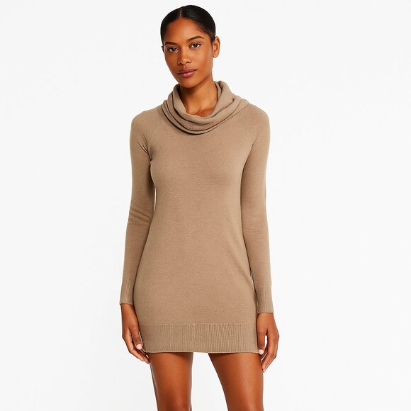 *Angela Mara Italy Beige Turtleneck Long Sleeve Tunic - Picture 1 of 6